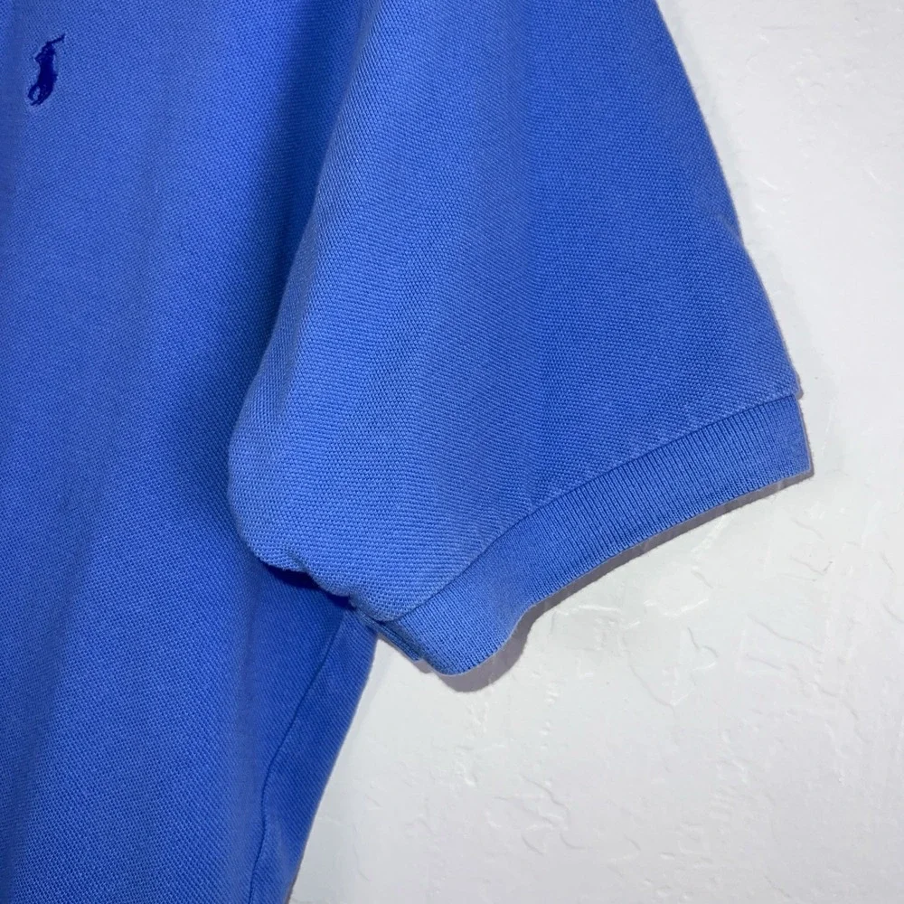 Vintage 90s/Y2K Polo by Ralph Lauren Men's‎ Large Blue Short Sleeve Polo Shirt